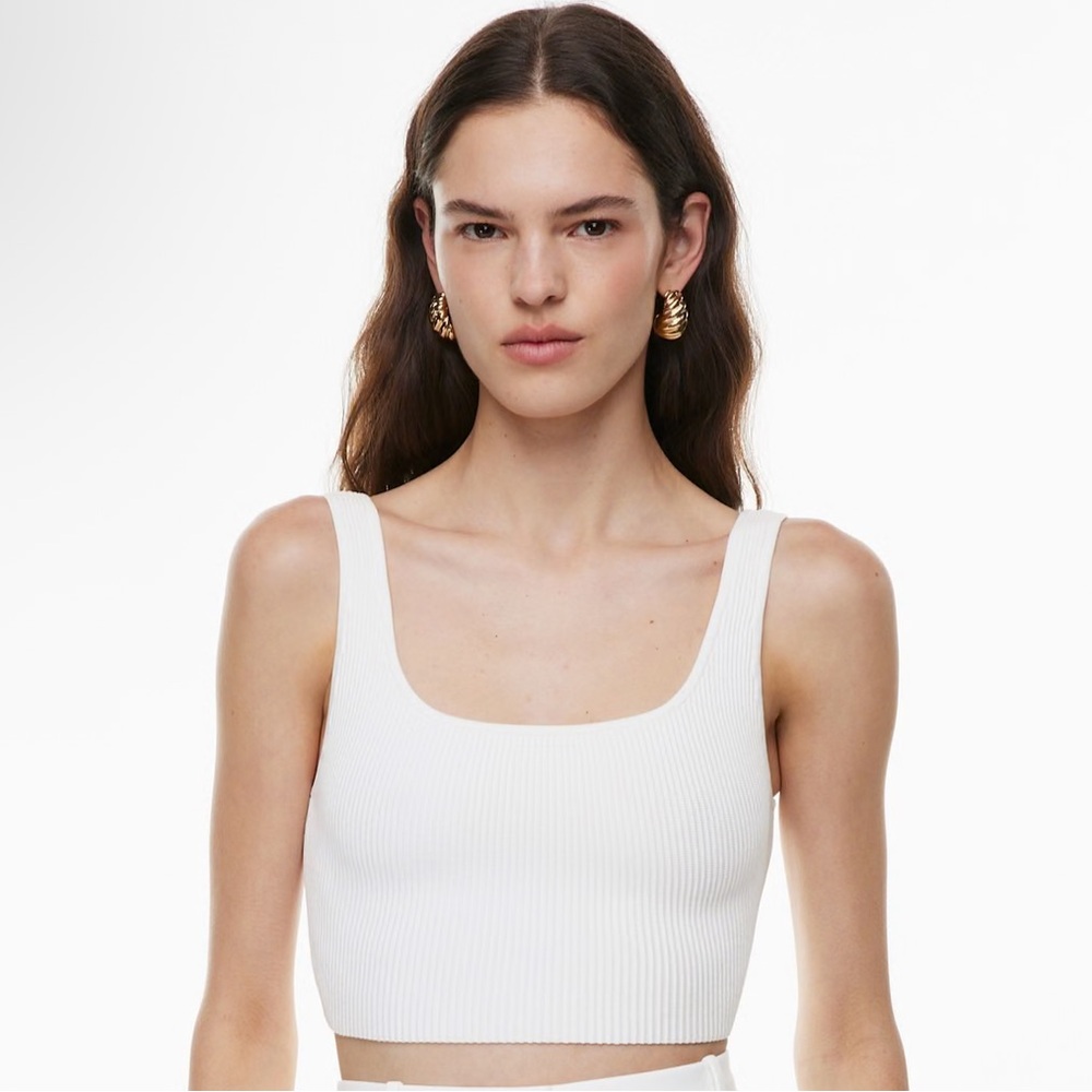 Sculpt Knit Squareneck Cropped Tank